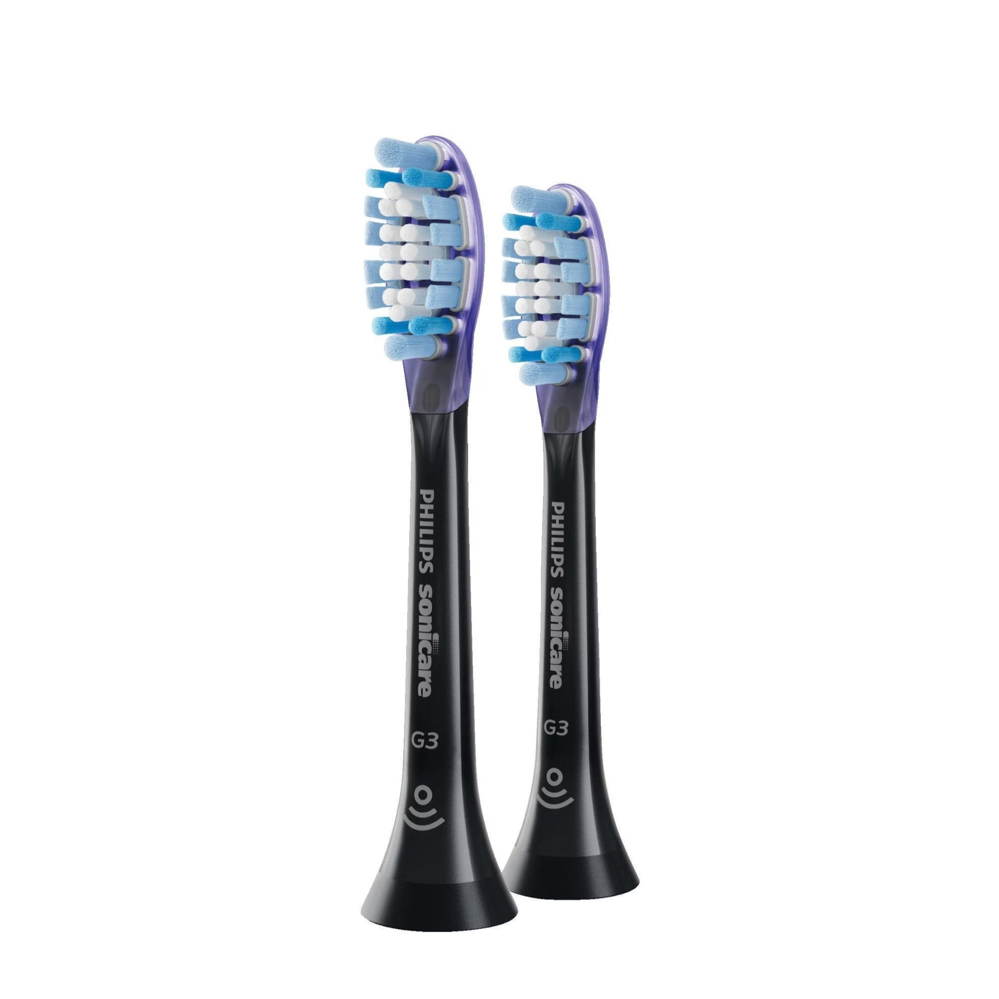 (2er Set) G3 Premium Gum Care Ersatz Zahnbürstenkopf für Philips Sonicare Elektrische Zahnbürsten (HX9052/88) - Schwarz