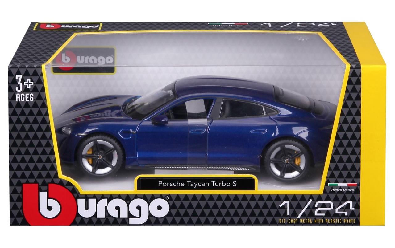 Porsche Taycan Turbo S Blau 1:24Sammlermodell im Massstab 1:24