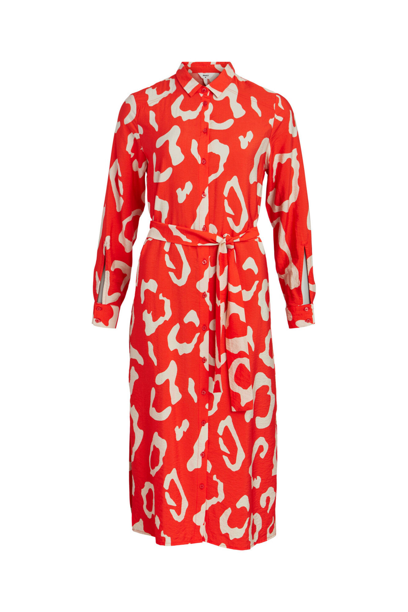 Vestido midi camisa - Laranja