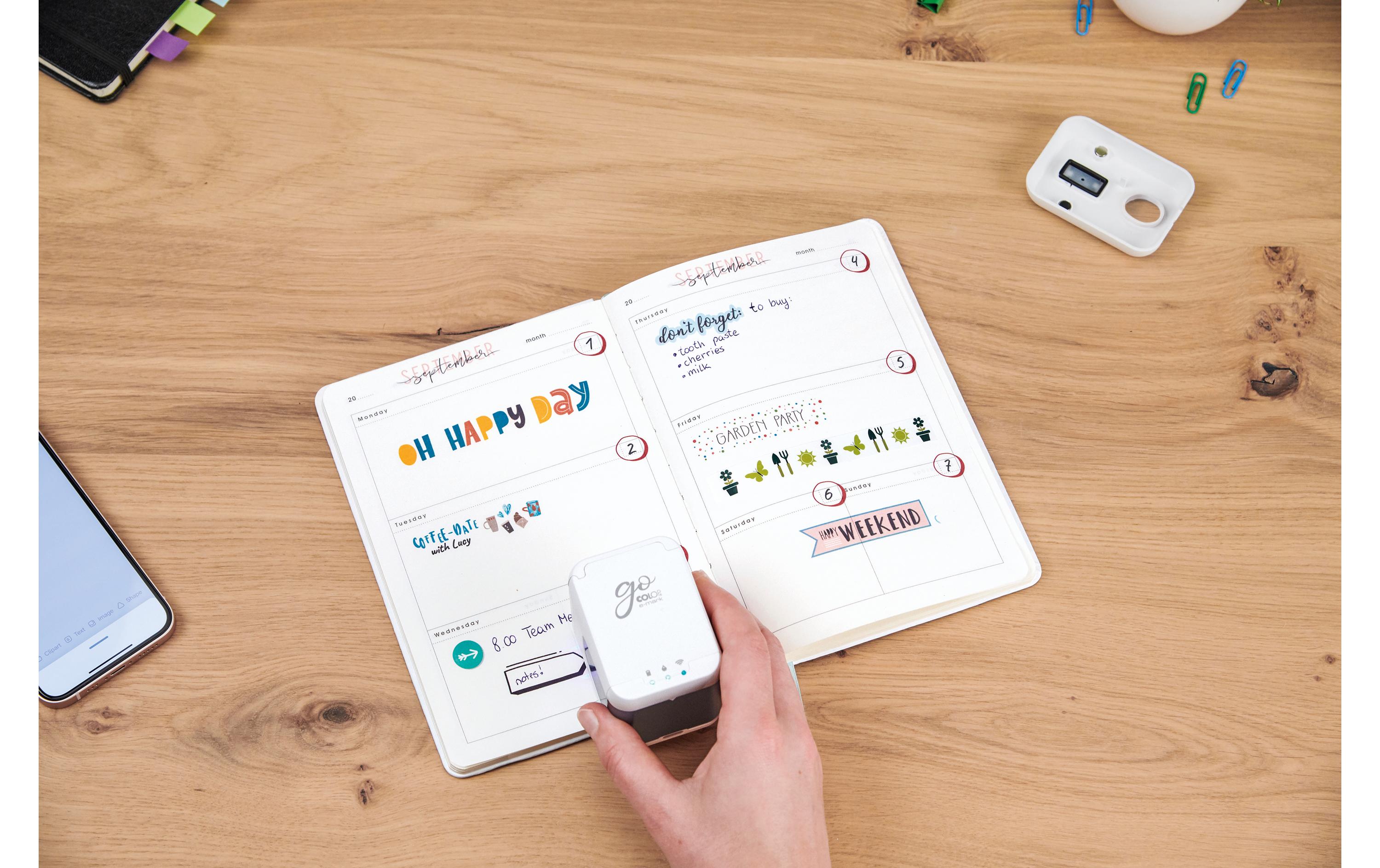 Beschriftungsgerät Colop E-Mark Go<br>Mini Drucker für Kreative Ideen