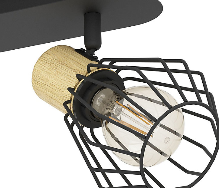 Réglette spot 2 lumières E27 40W Eglo Palmorla noir L.33,5 x L.9cm