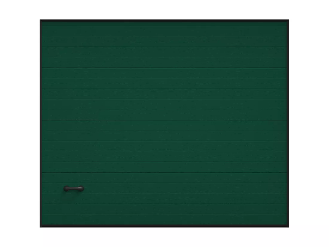 Porte de garage sectionnelle sur mesure rainurée verte - METRONIA