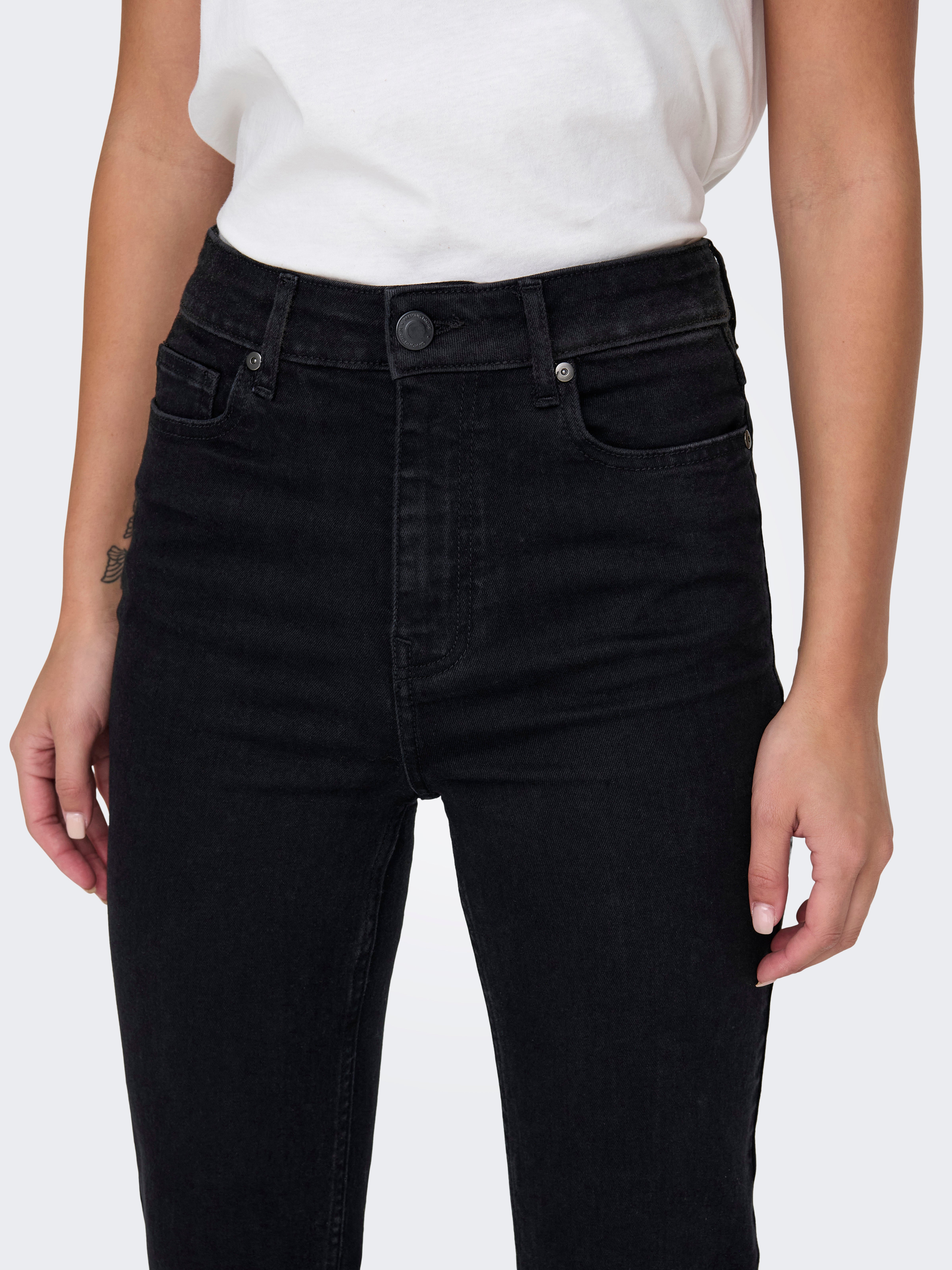 ONLLUNA Hohe Taille Ausgestellt Jeans Black