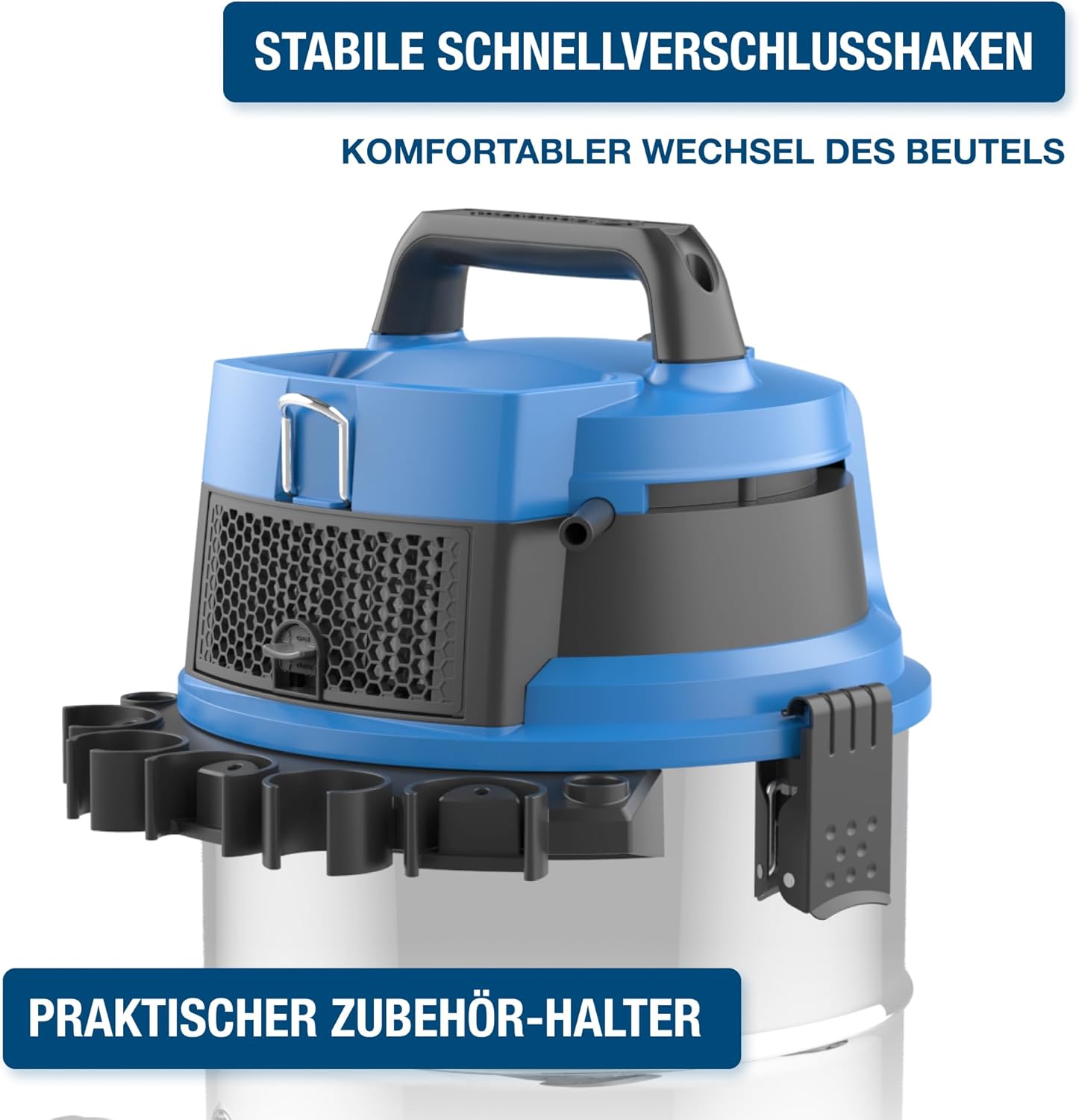HYUNDAI Nass- / Trockensauger VCWD1620E, 1600 W, 20l Edelstahltank, Sauger mit Ausgangssteckdose, Master-Slave-Funktion (Staubsauger, Waschsauger, Industriestaubsauger)
