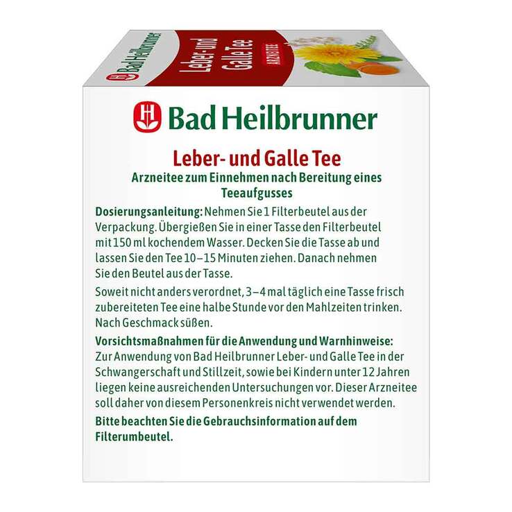 Bad Heilbrunner Tee Leber und Galle Filterbeutel, 8X1.75 g