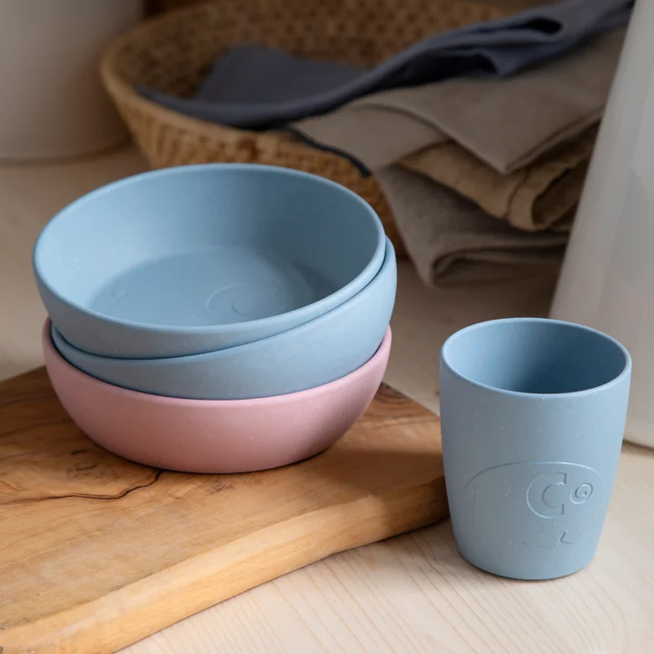 Sebra - MUMS Kinderteller, Ø 19 cm, powder blue (2er-Set)