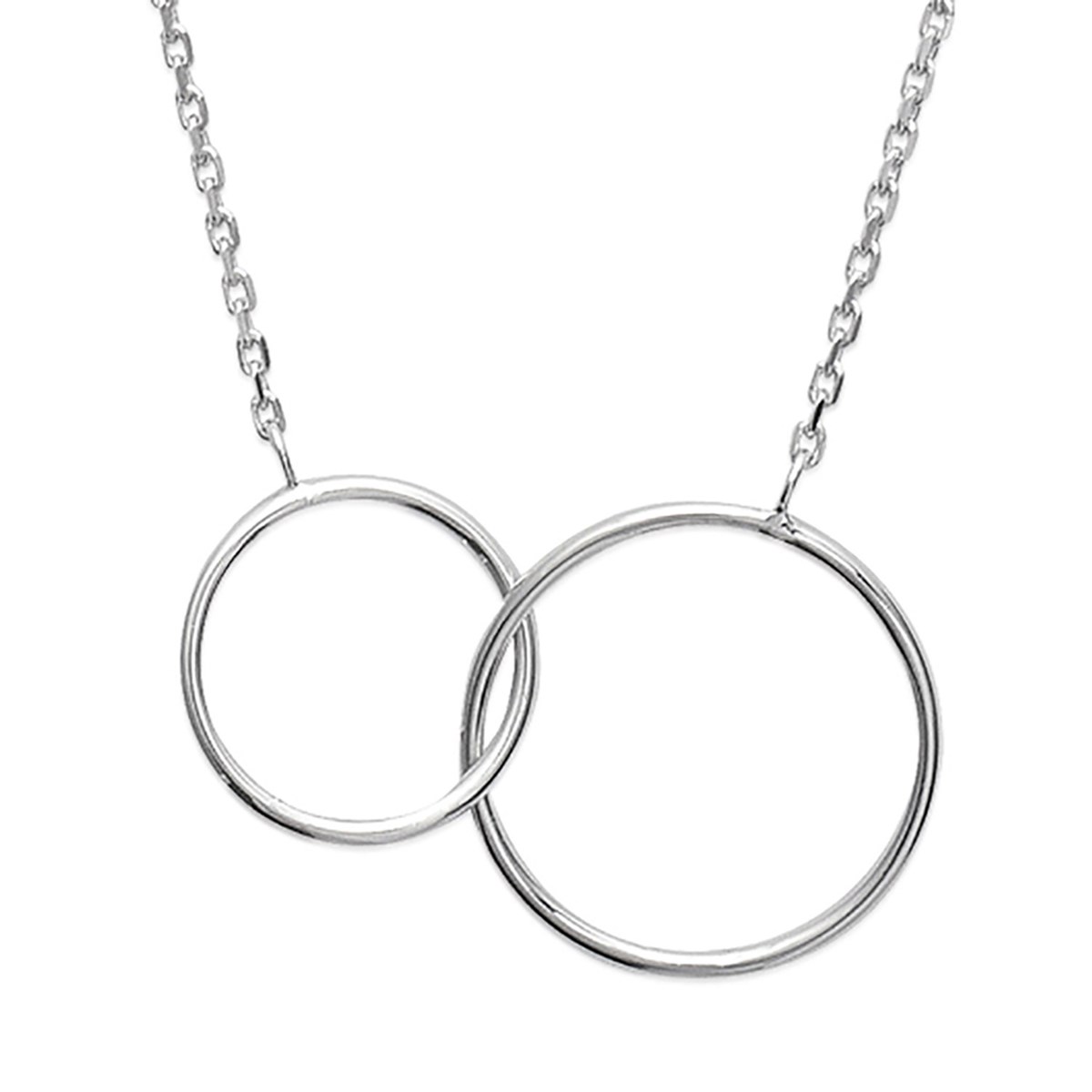 Collier Brillaxis deux anneaux entrelacés