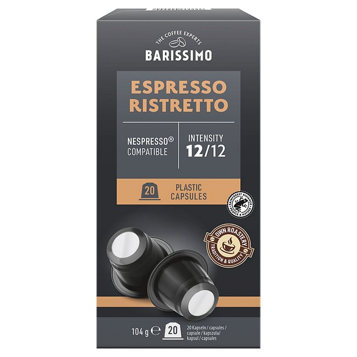 AMAROY Kaffeekaps Espresso Ristretto, 20 Stück