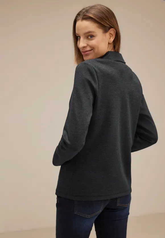 Basic Piqué Blazer - Black
