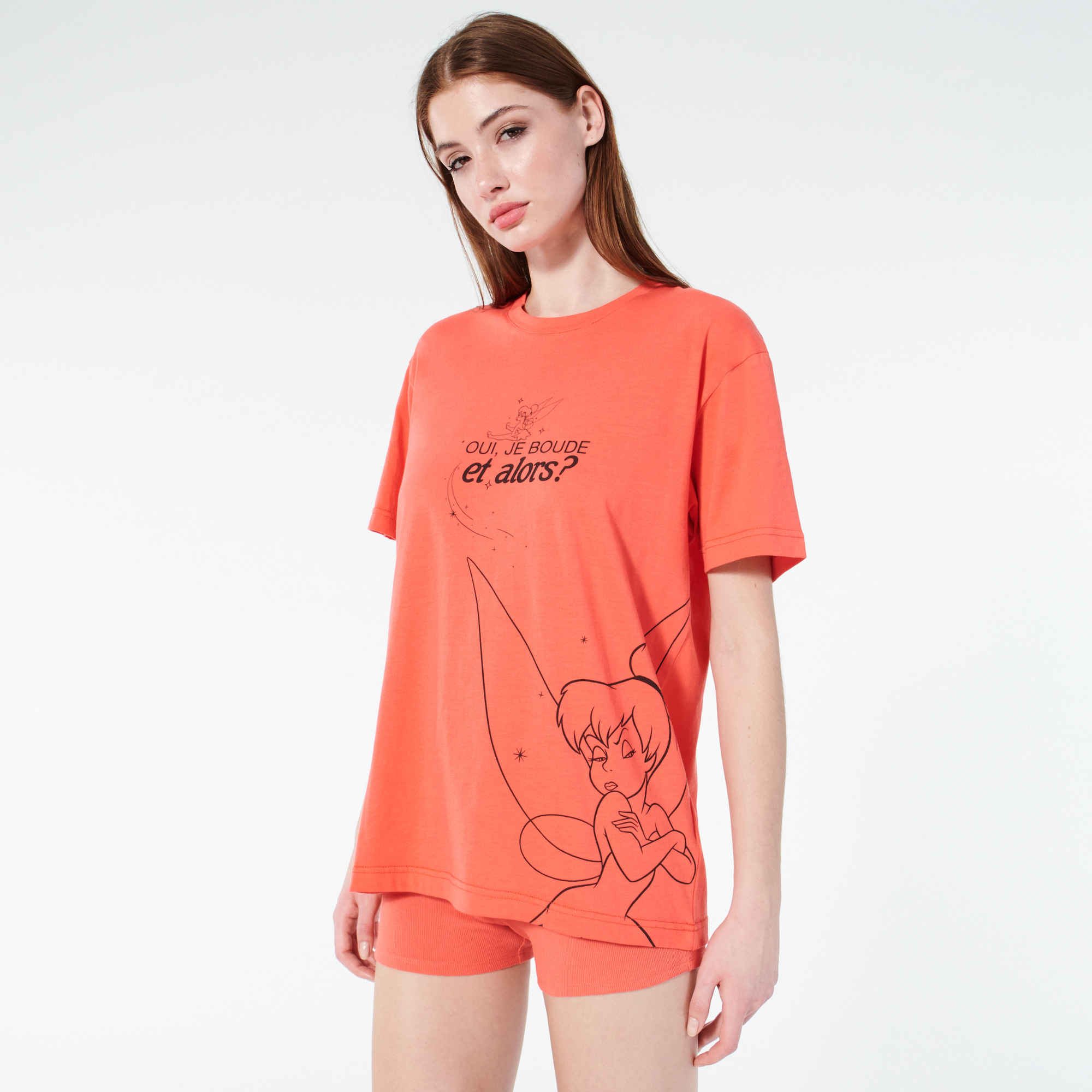 Tee-shirt à manches courtes avec un message en jersey