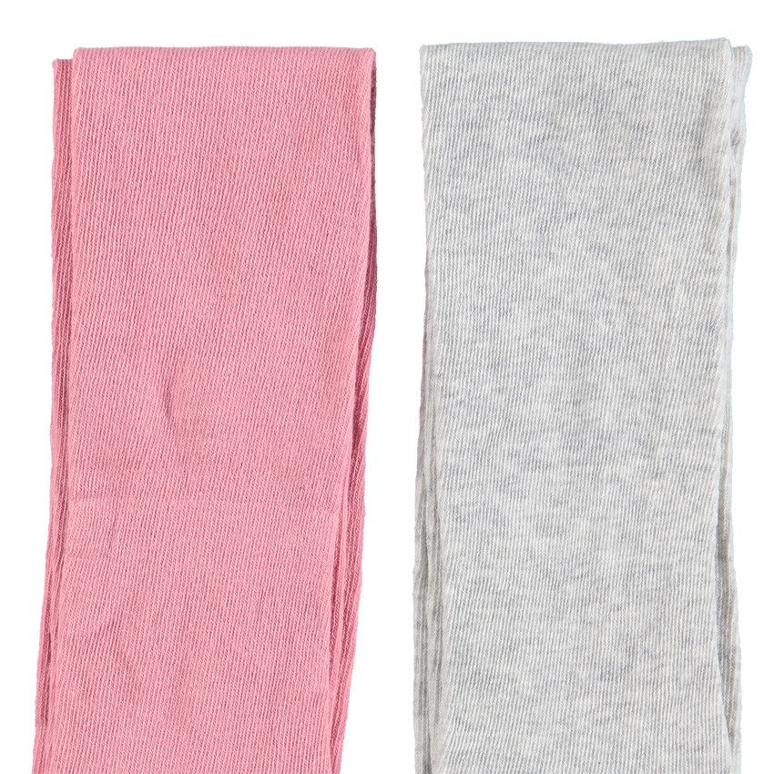 Lot de 2 collants épais unis - Rose