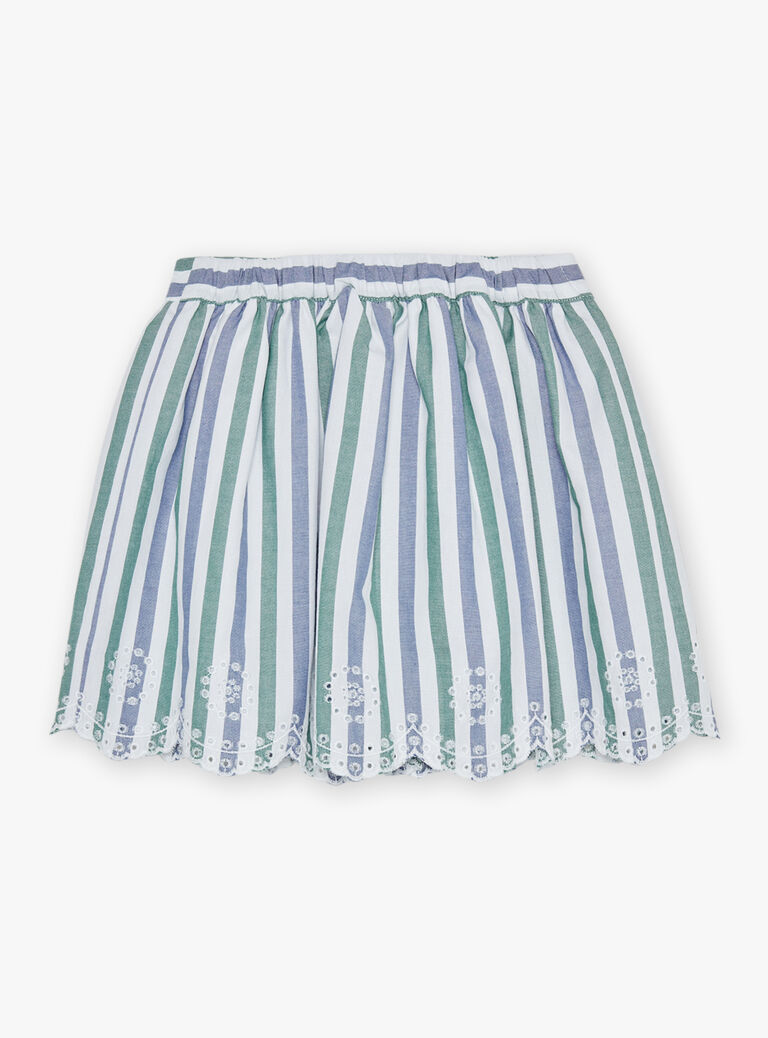 Jupe à rayures bleu et vert