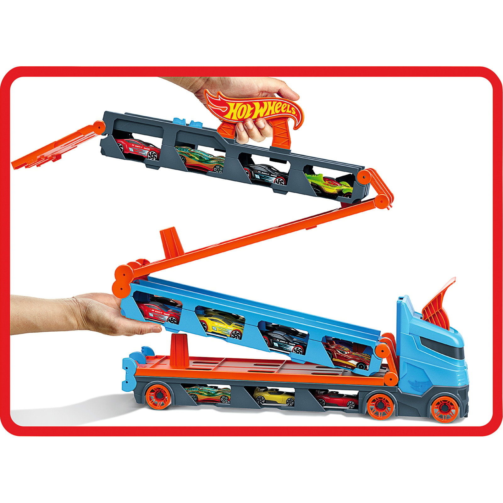 Hot Wheels 2-in-1 Rennbahn Transporter