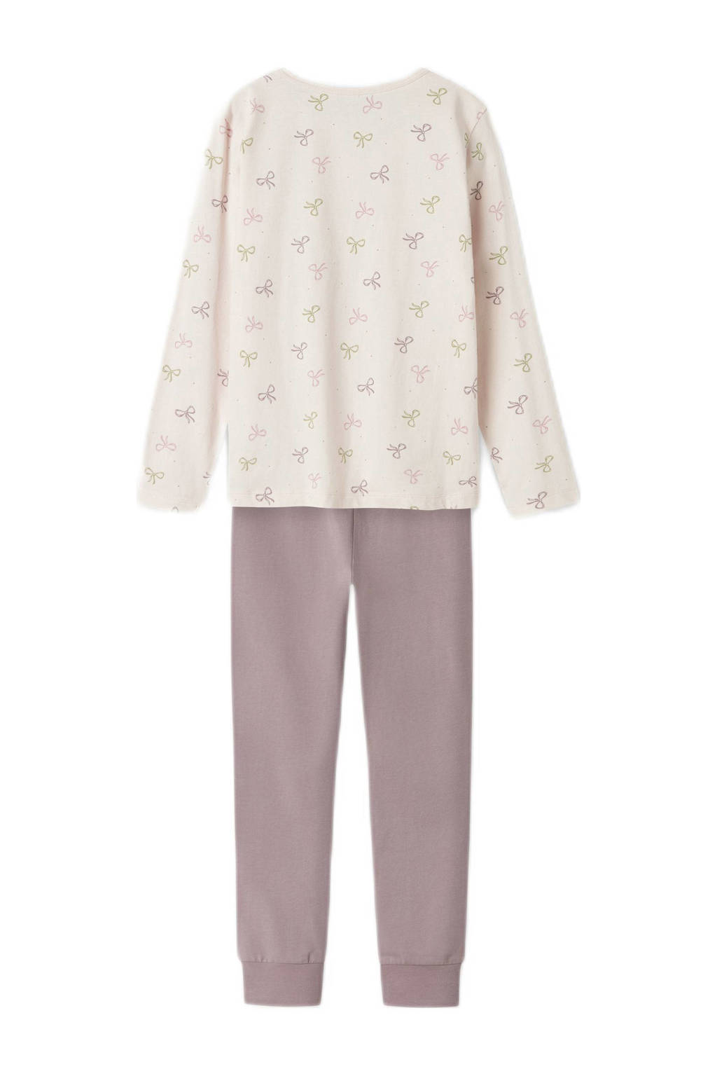 NAME IT pyjama Bow met all over print donkerroze/ecru