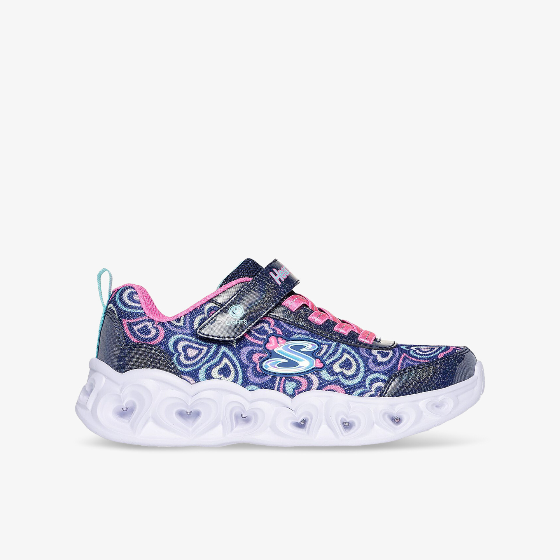 SKECHERS Heart Lights Kinder Sneaker Low blau