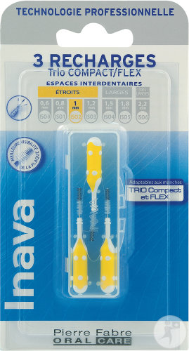 Inava Recharges Brossettes Interdentaires Jaune ISO 2 1mm 4 Pièces