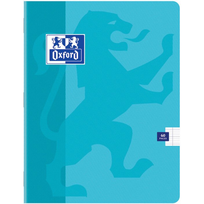 Cahier Oxford Color Life 17x22cm grands carreaux Seyès 60 pages agrafées couverture carte coloris assortis