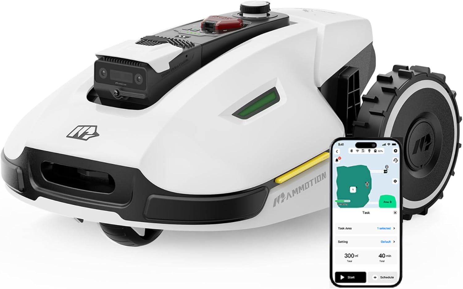 MAMMOTION YUKA 3000 Mähroboter ohne Begrenzungskabel, NetRTK+Vision, Keine RTK-Antenne erforderlich, Rasenmähroboter, Auto-Kartierung, Max. 3600m², Empf. 3000m², mit 4G-Modul, 50% Steigung