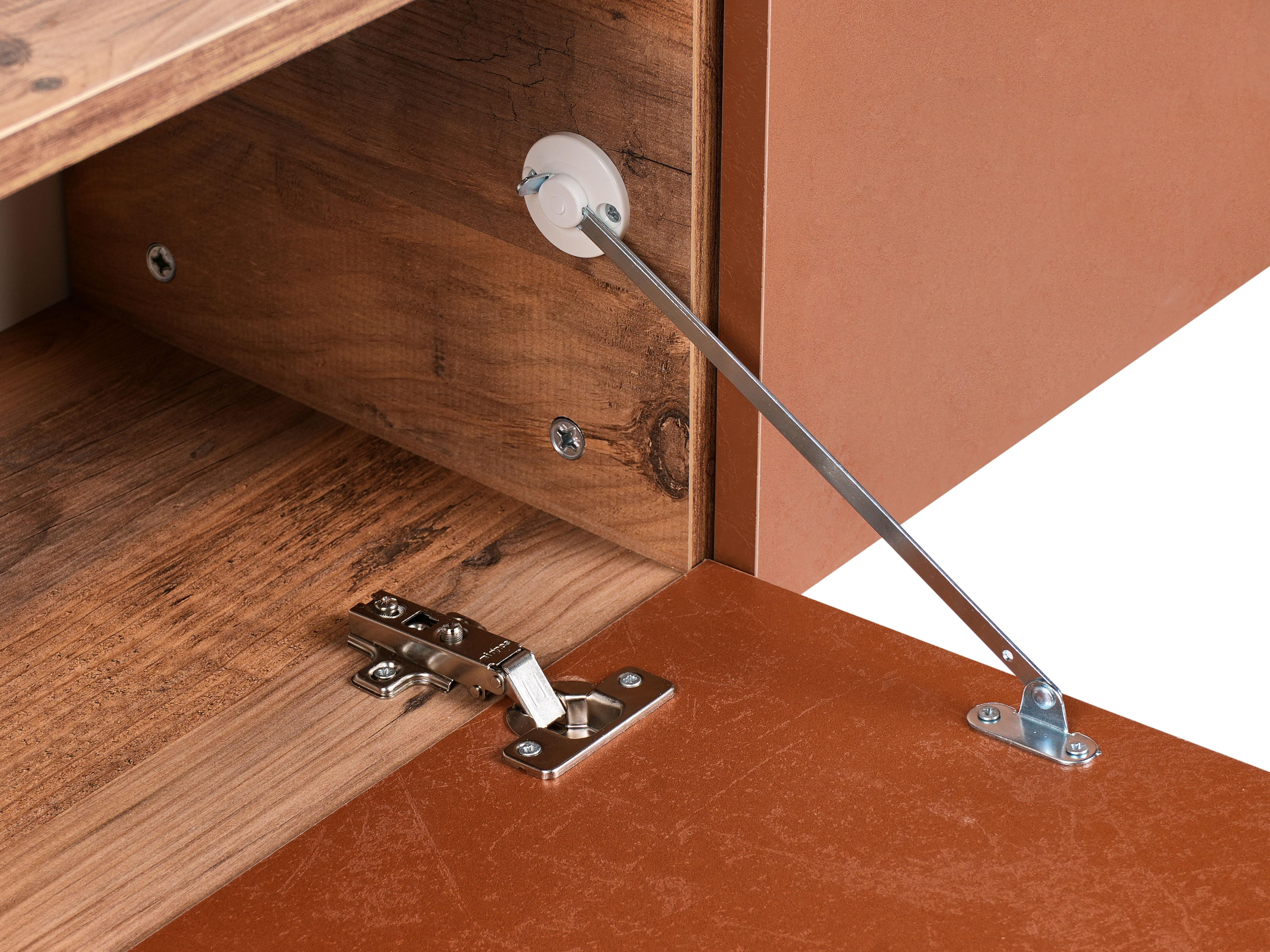 Wandgemonteerd tv-meubel GLADSTONE Rood