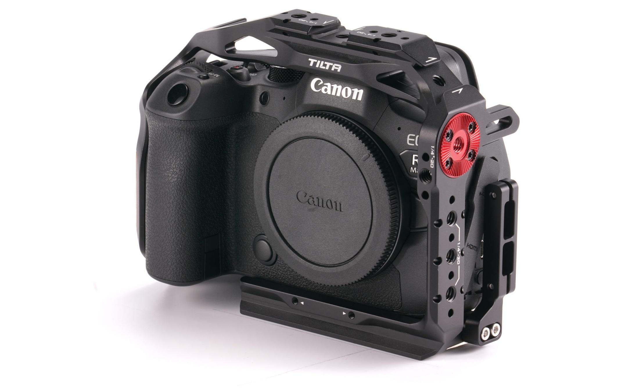 Full Camera Cage für Canon R6 Mark II - SchwarzVerbessert die Funktionalität der Kamera und bietet gleichzeitig zusätzlichen Schutz