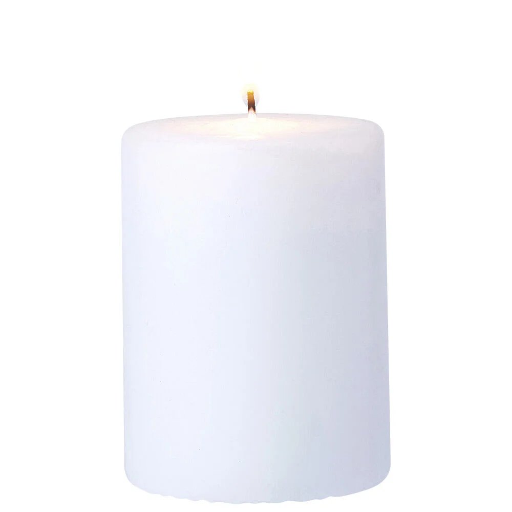 Bougie pilier blanche Ø7xH10 cm