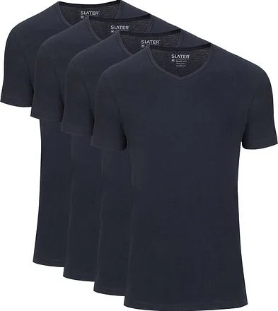 Slater 4-pack Basic Fit T-shirt V-hals Navy 7610-400 kopen