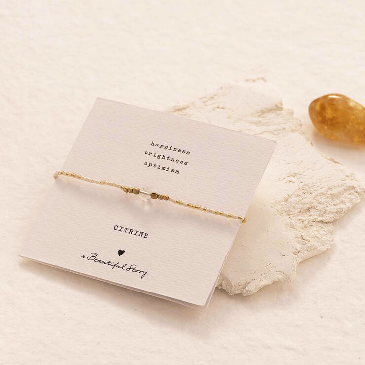 A Beautiful Story Iris Card Citrine Bracelet GC Gold