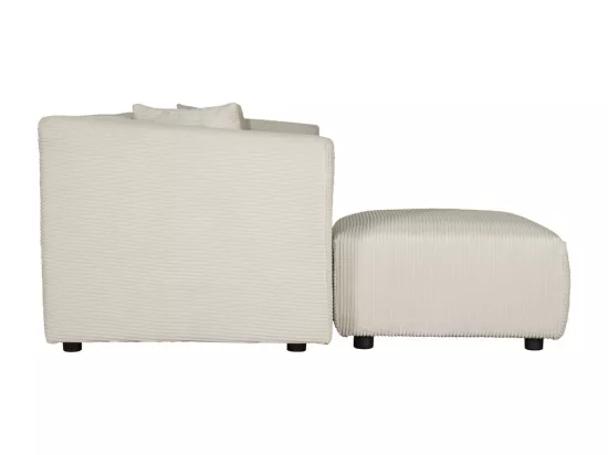 Canapé modulable 3 places + 1 pouf velours côtelé beige MONROE