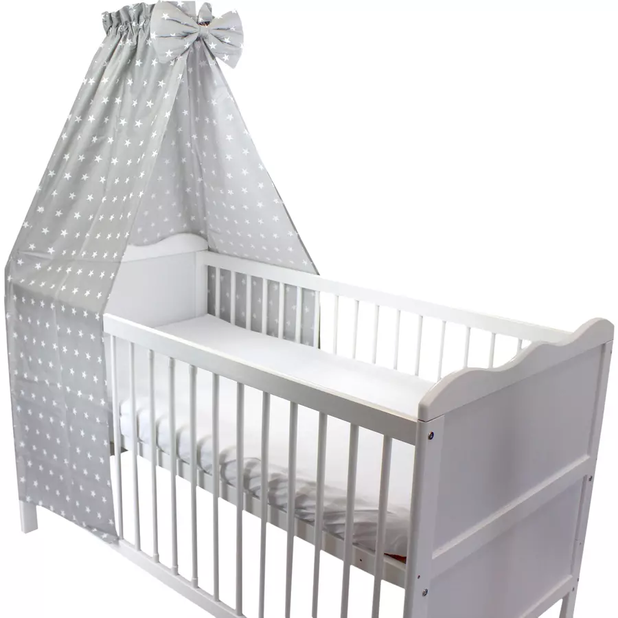 TupTam Babybett Himmel mit Schleifchen grau-kombi