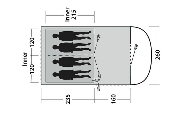 Outwell Sky 4 Tunnelzelt für 4 Personen