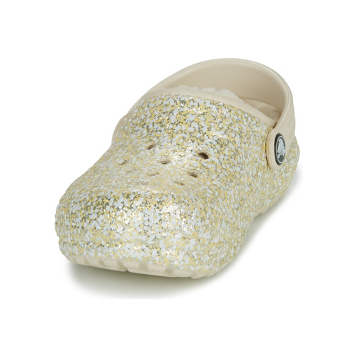 Crocs - Classic Lined Glitter Clog K - Beige / Doré