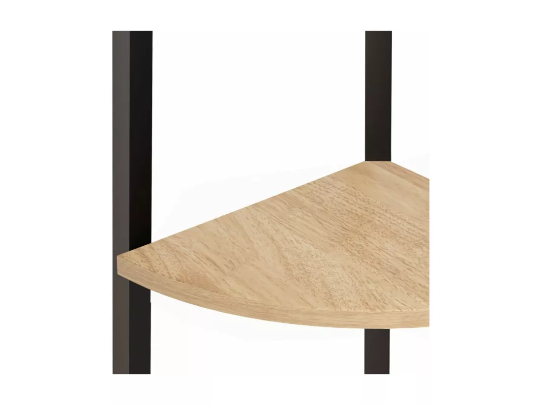Étagère d'angle 5 niveaux Marron clair et noir 45,5x31,5x180 cm