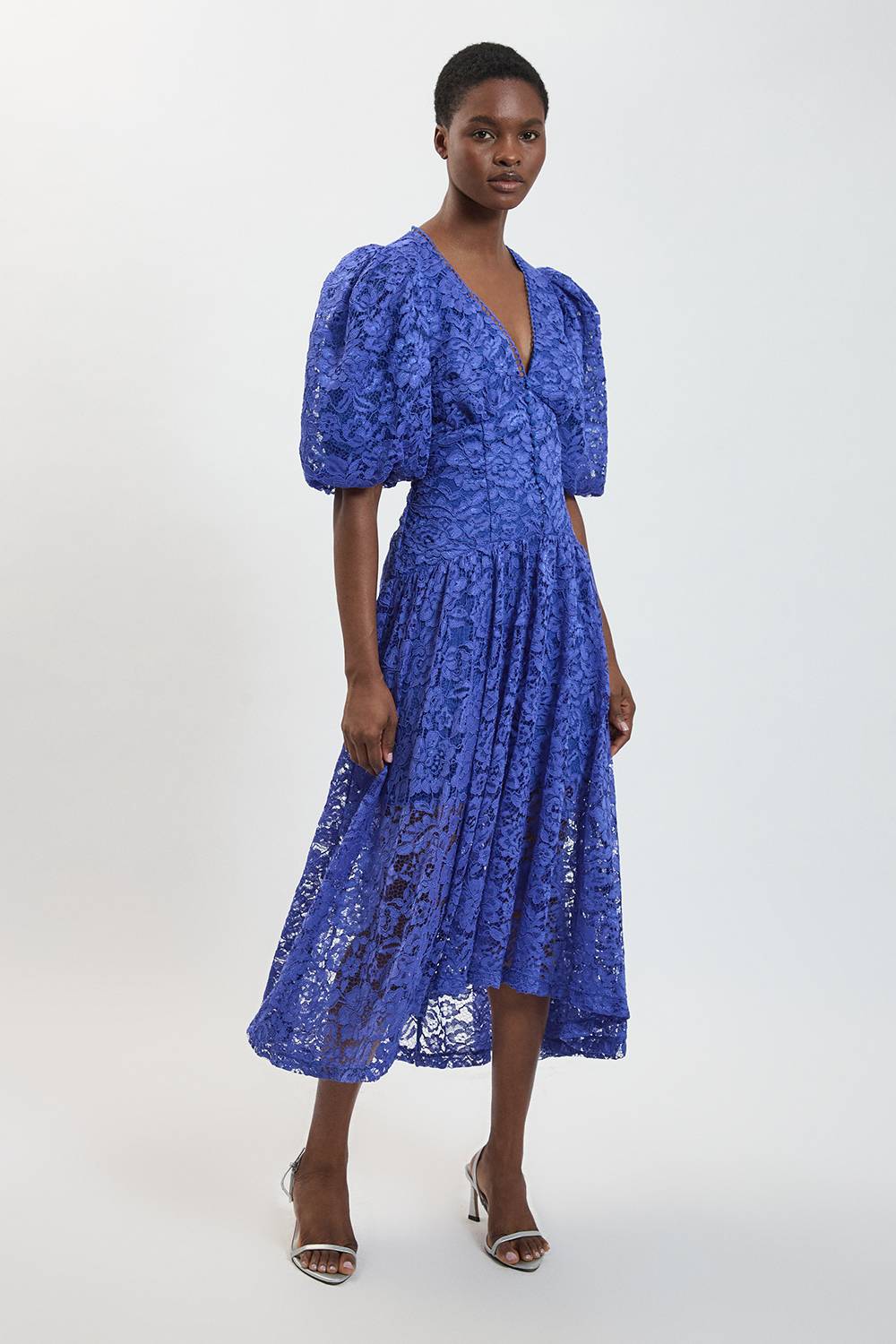 KarenMillen Robe Midi En Dentelle À Ourlet À Volants