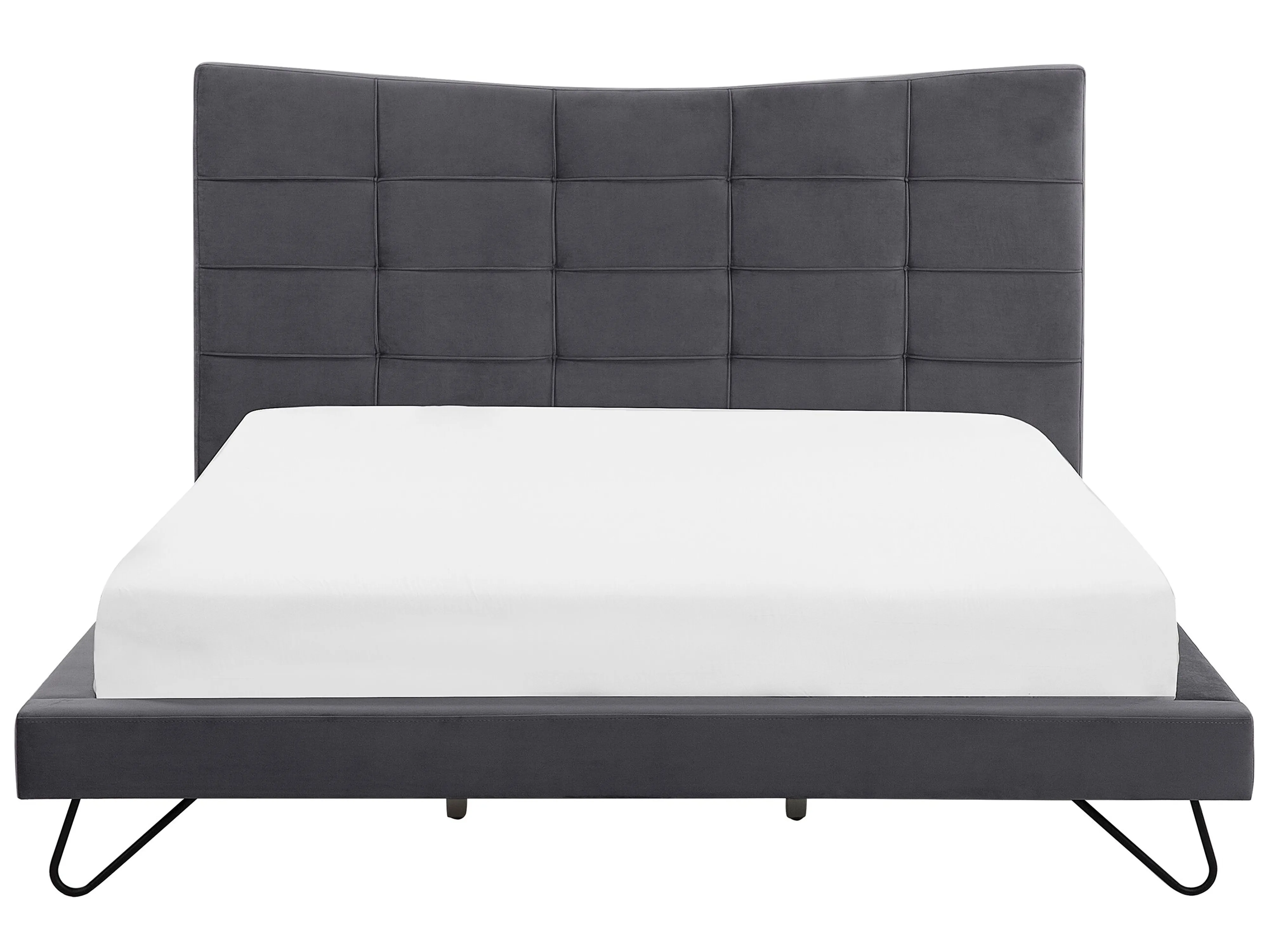 Bed Fluweel LANNION 180 x 200 cm Donkergrijs