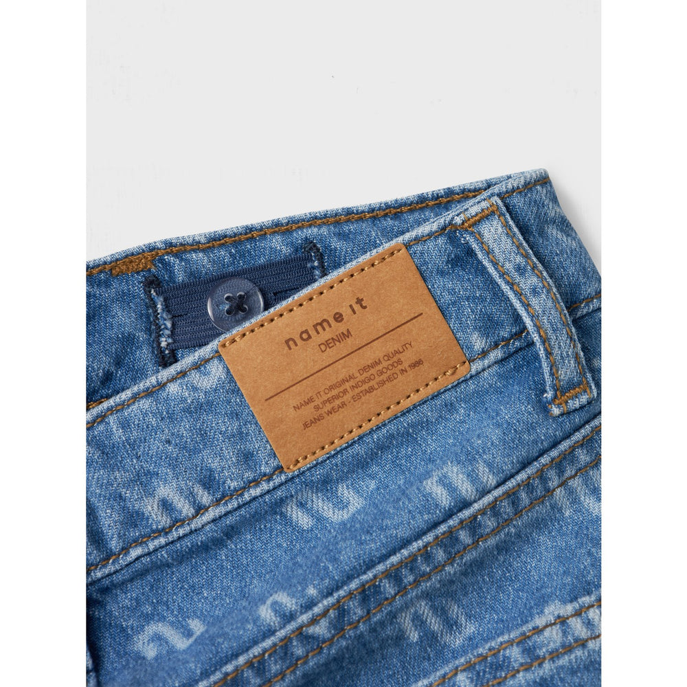 Køb Name It Medium Blue Denim Rose Wide Jeans