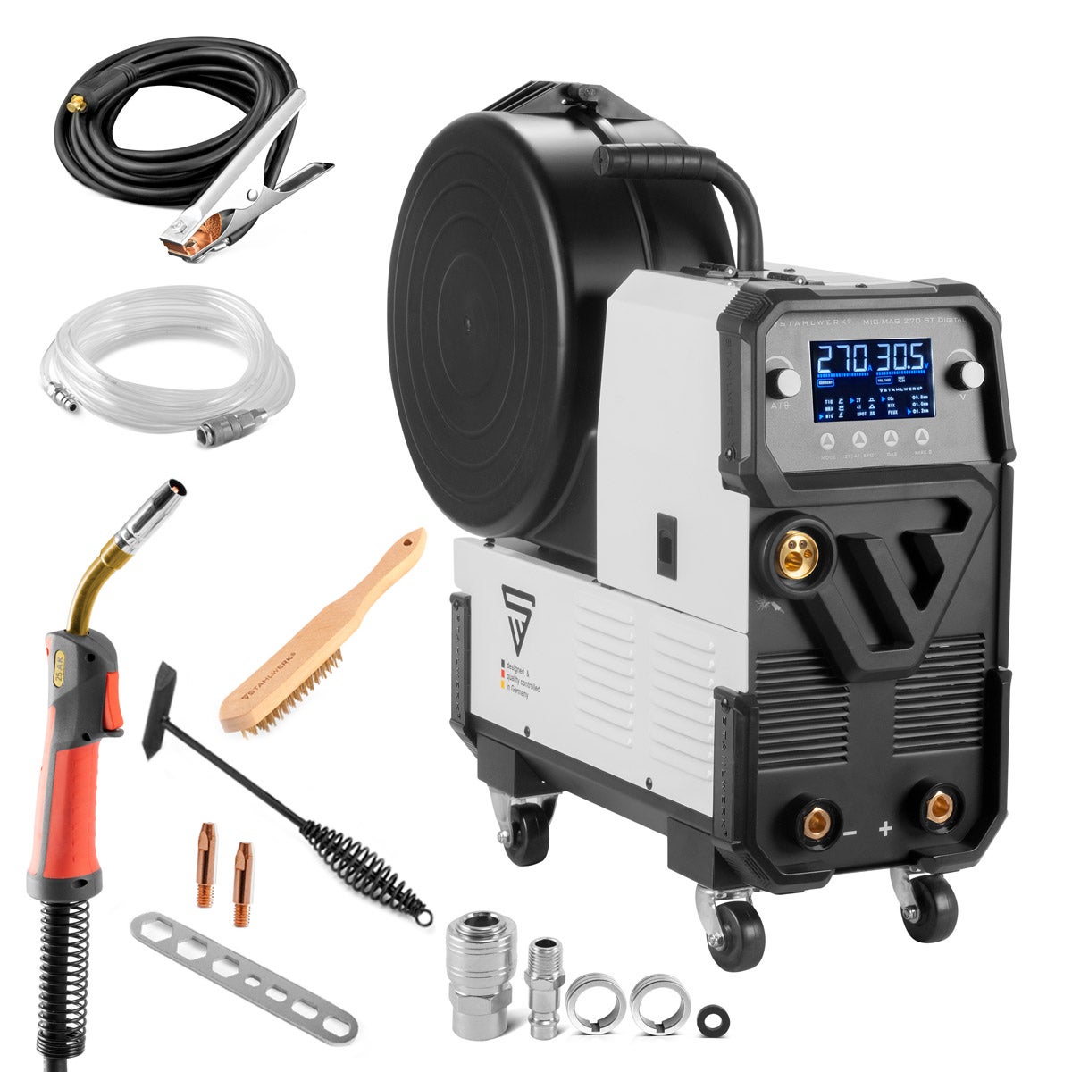 STAHLWERK MIG MAG 270 digitaal IGBT 4-in-1 inverter-lasapparaat met 270 A