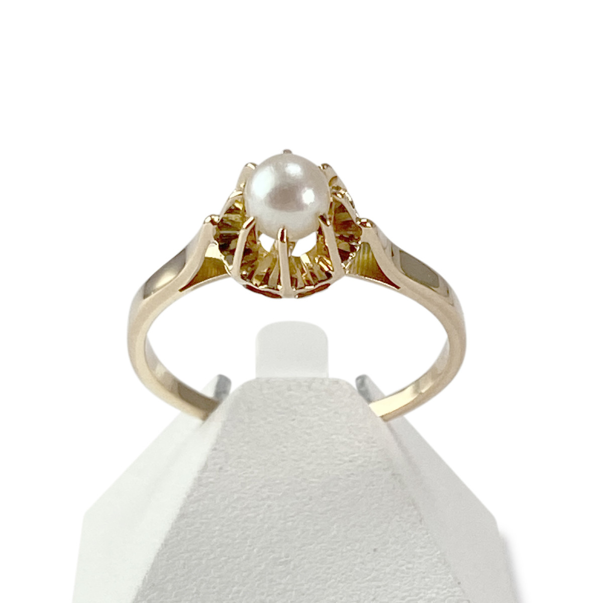 Bague d'occasion or 750 jaune perle de culture