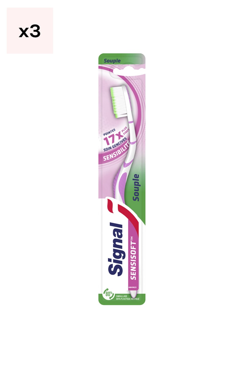 Brosses à dents - Sensisoft sensibilité - Souple - 3 unités