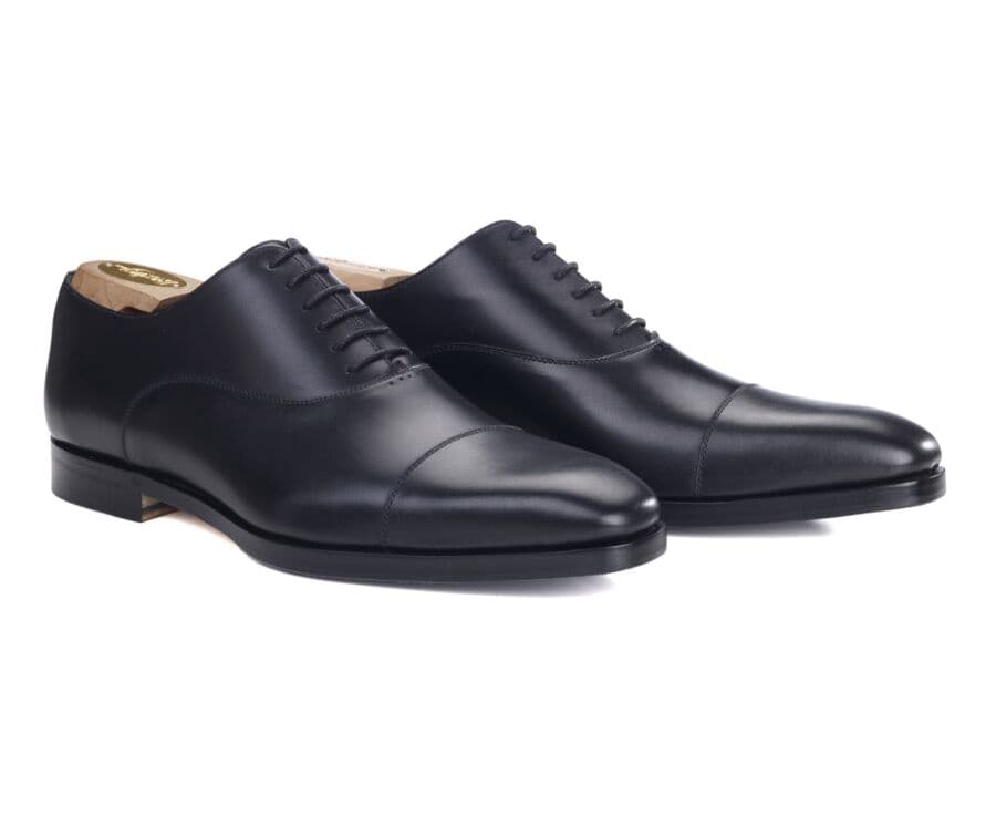 Richelieu noir homme semelle cuir avec patin - SPEZIA PATIN