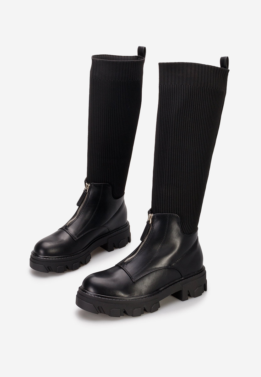 Bottes chaussettes noires Sheiva