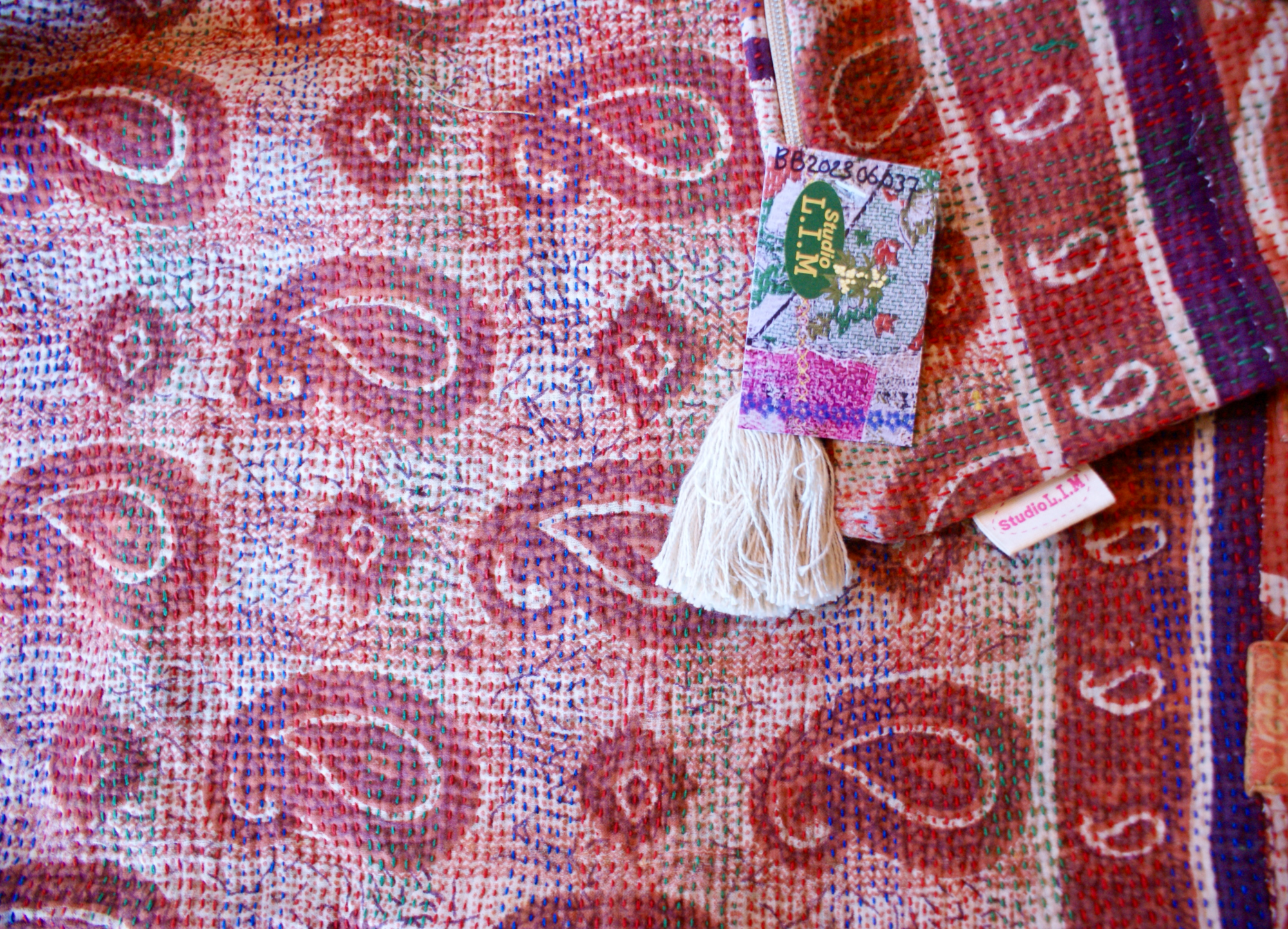 Kussen Kantha vintage 50x70 cm terra