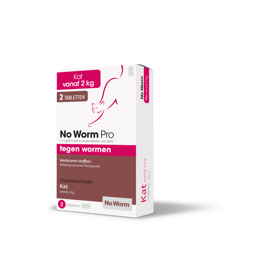 No Worm Pro Ontworming Tabletten Kat vanaf 2 kg2 tabletten