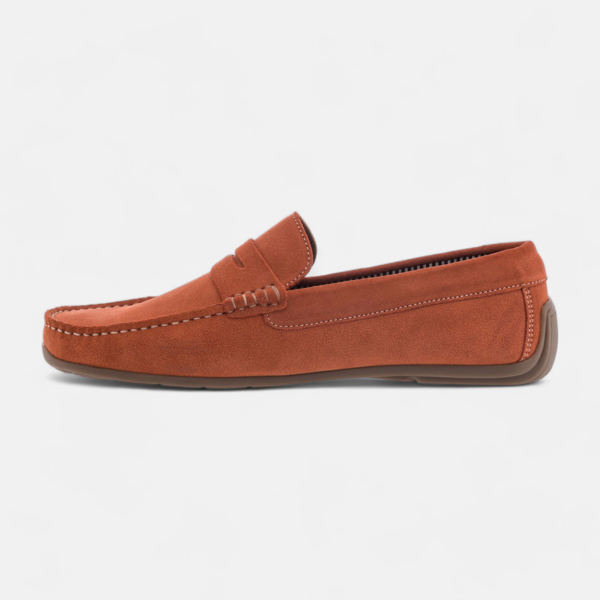Mocassins Homme en cuir orange