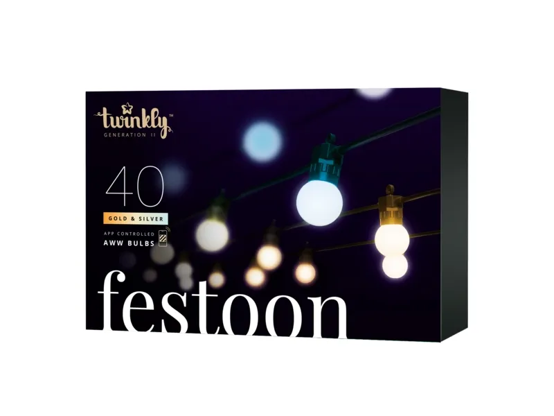 Twinkly Festoon Smart Udendørs Lyskæde med hvidt lys - 20 m.
