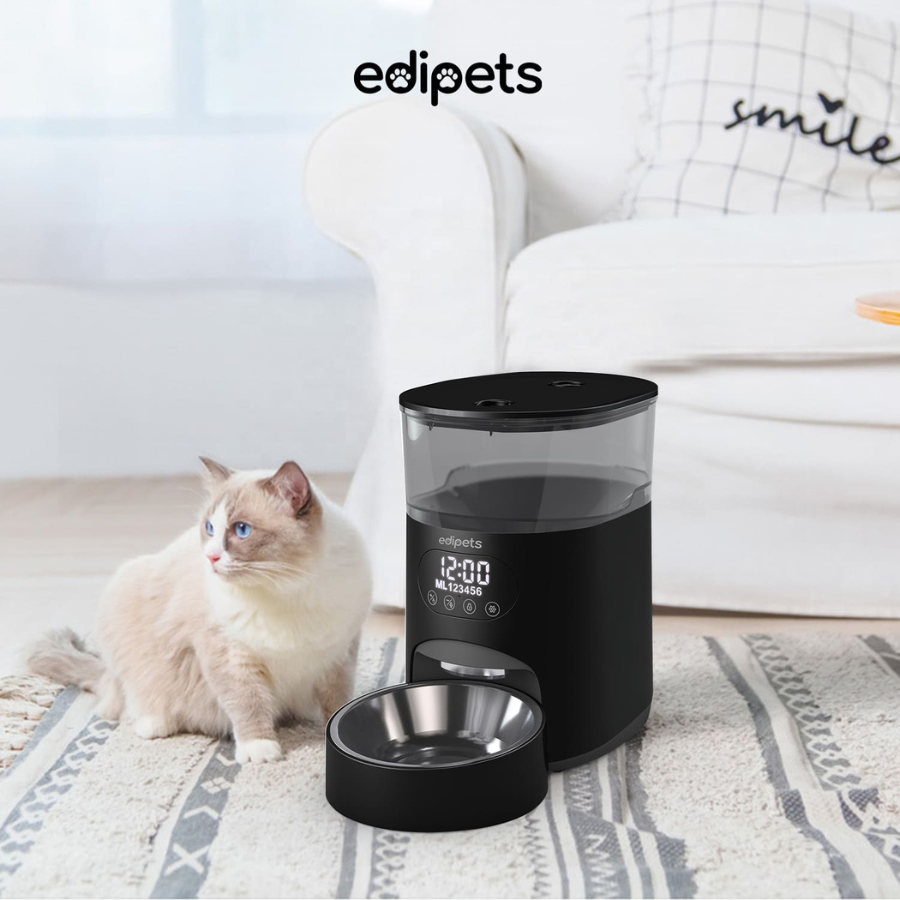 Alimentador programável Edipets para cães e gatos.