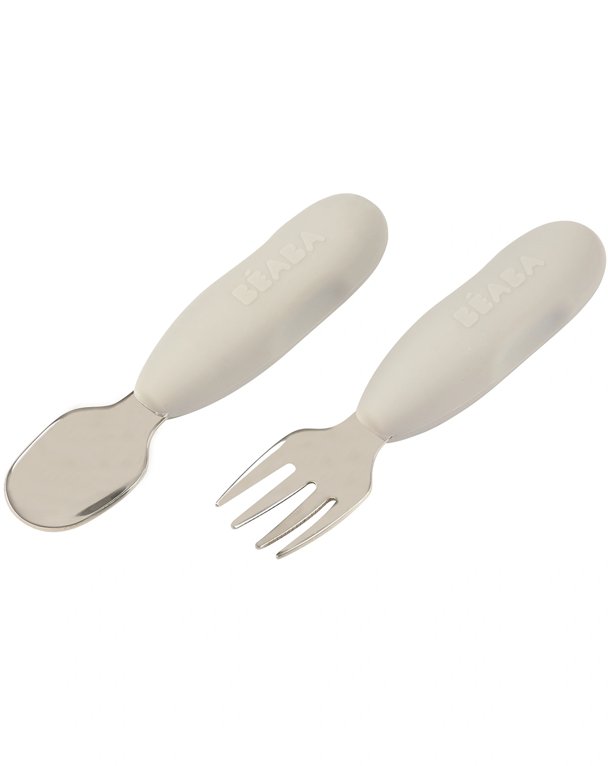 Lernbesteck EDELSTAHL 2er Set in velvet grau