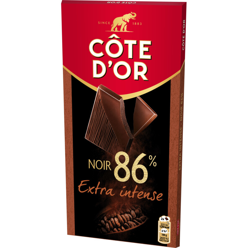 Côte d'Or Chocolade reep extra intense puur 86%