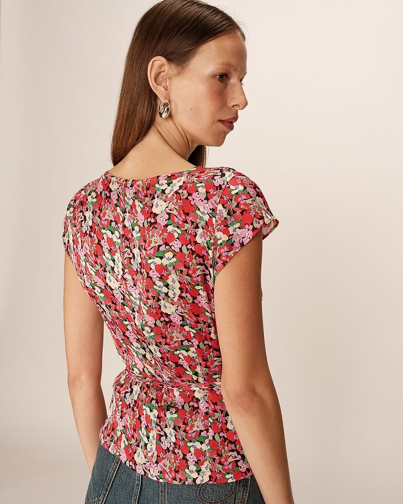 GRACE & MILA<br>Blusa com decote transpassado e estampa floral PENNY