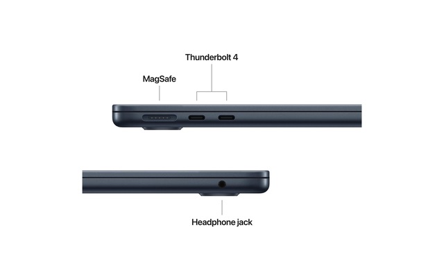 Apple Notebook »MacBook Air 13 2025 M4 10C GPU / 16 GB / 256 GB Midnight« 34,46 cm / 13,6 ″ Apple M4 10-Core GPU 256 GB SSD