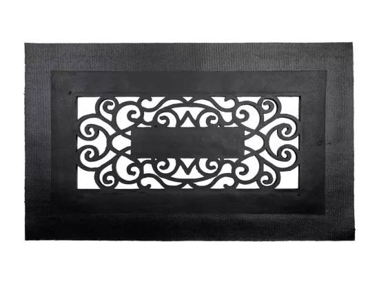 Tapis d'entrée en PVC et design caoutchouc marron 45x75